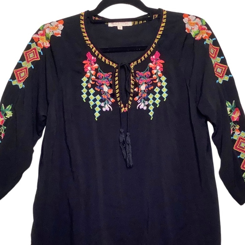 Rose & Thyme Embroidered Boho Top